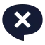 Comment Remove icon with solid sharp style